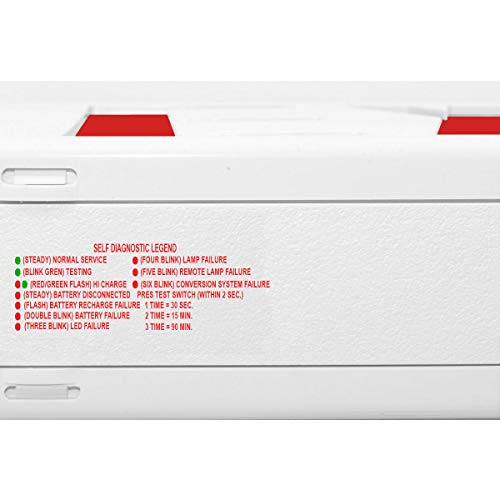 LFI Lights® Standard Combo UL 924 Exit Sign with Emergency Lights, Self Testing, Red LED, White, 120/277VAC, Battery Backup, Double Face & Knock Out Arrows, COMBO2RWST