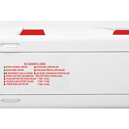 LFI Lights® Standard Combo UL 924 Exit Sign with Emergency Lights, Self Testing, Red LED, White, 120/277VAC, Battery Backup, Double Face & Knock Out Arrows, COMBO2RWST