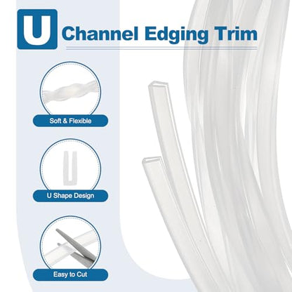 PATIKIL 13Ft U Channel Edging Trim 1/32" Slot Fits 1/64"-5/128" Edge - size: 13Ft Long,1/32" Slot,1/5"Wx5/128"Tx1/8"H