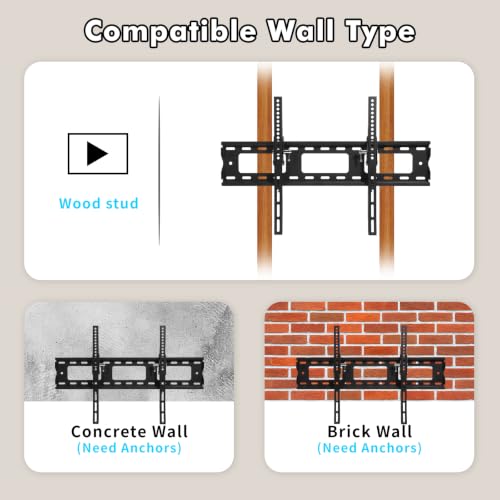 TV Wall Mount Fits for 42-65 Inch TVs Up to 132lbs - size: 23"-65" Tv Tilt