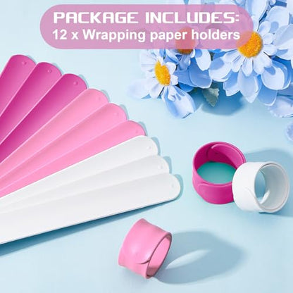 Charniol 12 Pieces Gift Wrapping Paper Roll Holder, Rose Red, Pink, White - color: Rose Red, Pink, White