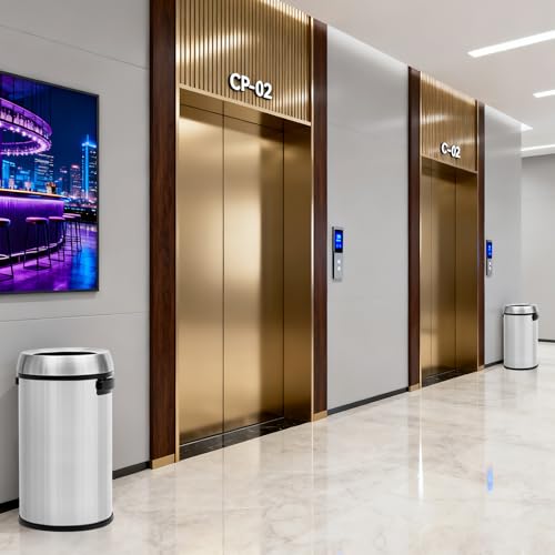 Garvee 17 gal/65 L Trash Can, Fingerprint-Proof Stainless Steel Open Top Garbage Can, Heavy Duty Commercial Round Trash Bin for Restaurant, Home, Office, Silver - color: Silver, size: 17 Gallon Open Top