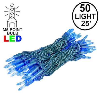 Novelty Lights 25FT 50 LED M5 Blue Christmas String Lights, Tree Lights - color: Blue