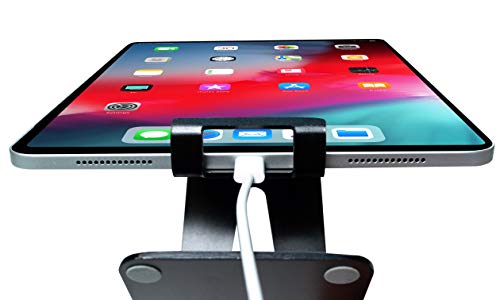 Security Desktop Stand - CTA Tablet Desktop Security Kit with Display Stand and Theft-Deterrent Cable, Scratch Resistant Base, and Compact Metal Security Plate for Tablets and Phones (PAD-TDSK) - style: Circle base
