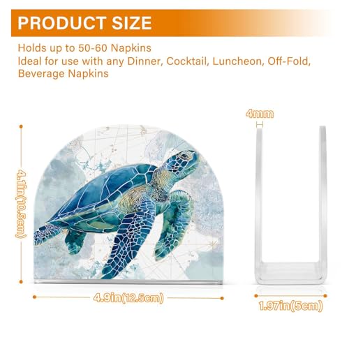 Sea Turtle Pattern Napkin Holder for Table Acrylic Tissue Dispenser - color: sea turtle pattern
