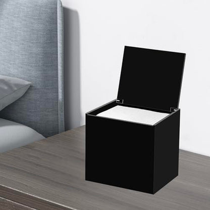 Face Towel Disposable Holder Container Acrylic Facial Towels Box, Black - color: Black