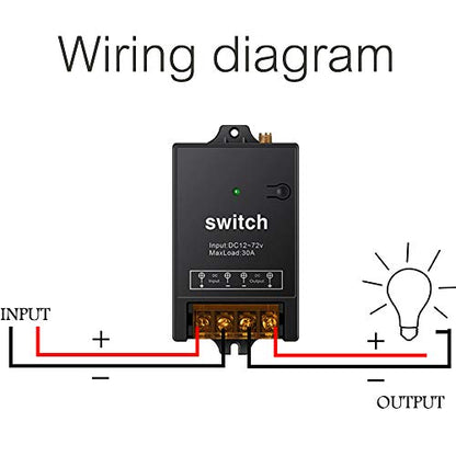Remote Control Switch 12V,DC 12V-72V/40A Relay with 984FT Long Range - color: Remote Switch--12V-72V--984FT