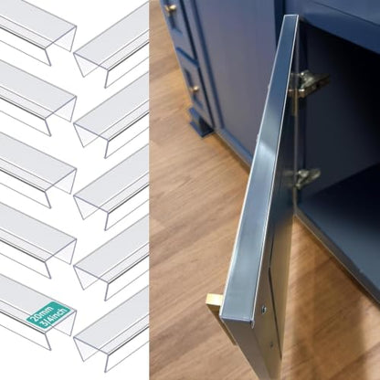 MONOID Drawer Edge Protector, Slip-On Clear Table Corners Guards, Door Kitchen Furniture Bumper, Prevent Wear, Impact Protection, Ease to Cut, 3/4" Thick, 39.37" Length – Clear, Pack of 5