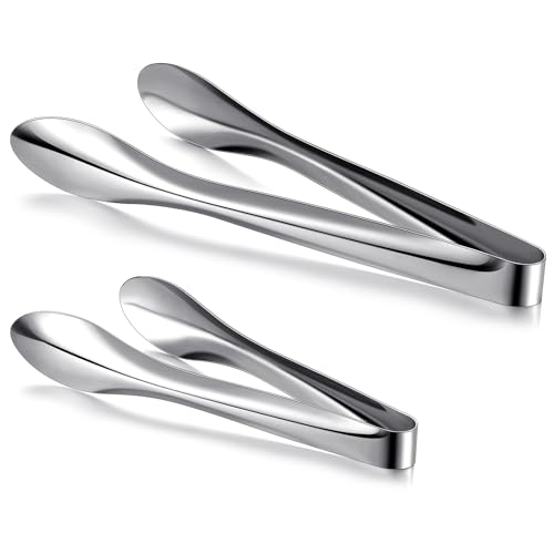 2 Pack Silver Polished Serving Tongs 9 Inch,12 Inch - color: Silver, size: 9 Inch, 12 Inch