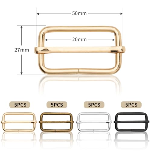 DEVPSISR Metal Buckles Adjustable Slide for Purse Bag Hardware Making Supplies Backpack replacement Hardware Pin Strap Buckle - color: 1-1/2" Mixed 20pack, size: 1-1/2"
