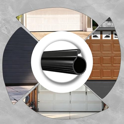 Garage Door Bottom Seal, 0.19" Small P Bulb Rubber, Black - color: Small P Bulb-0.19inch, size: 20.3Ft