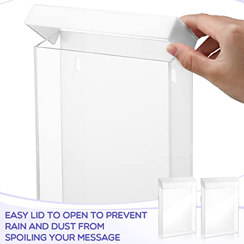 Thyle 1 Pcs 6 x 9 Inch Outdoor Brochure Holder with Lid Acrylic Wall Mount Literature Box with Self Closing Lid Waterproof Clear Heavy Duty with Screws for Flyer Document Pamphlet Display (White) - color: clear and white