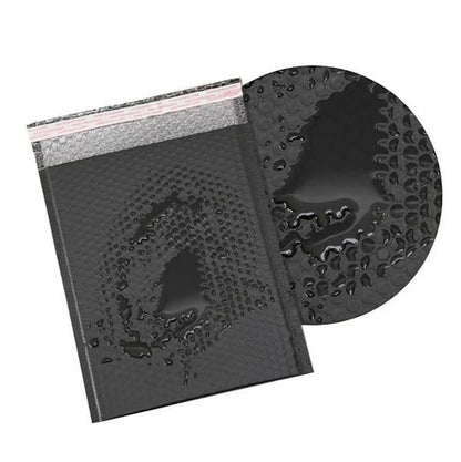 Water Resistant Bubble Envelope Mailers [10 Pack] 4 inch x 7 inch #000 Black Poly Padded Shipping Envelopes Self Sealing Cushioned Packaging Bags - size: #000 4"x7"