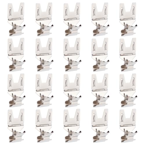 MAYJOYDIY 20 Pcs Platinum Pop Clip Sign Stand Holders Iron Sign Clips - color: Platinum