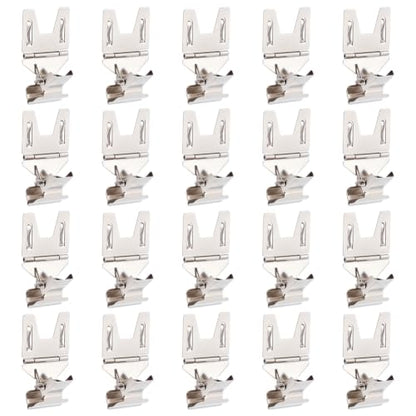 MAYJOYDIY 20 Pcs Platinum Pop Clip Sign Stand Holders Iron Sign Clips - color: Platinum