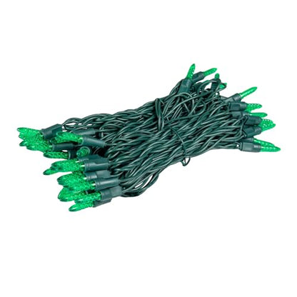 Novelty Lights 25FT 50 LED M5 Green Christmas Tree Lights, Indoor Outdoor - color: Green