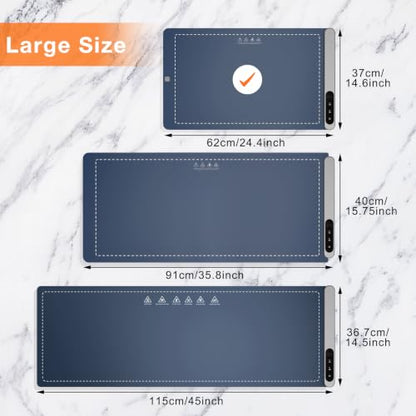 FYY Warming Mat for Food 24"x15", Rapid and Full Surface Heating Navy - color: Navy, size: X Large Size: 24"x15"