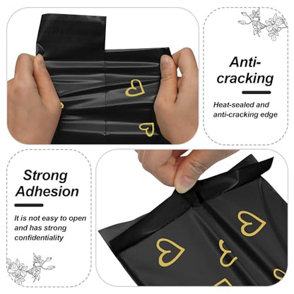 JinRuiKJ Thank You Poly Mailers 6x9 Inch, 100 PCS, Black - color: Black, size: 6*9inch 100pcs