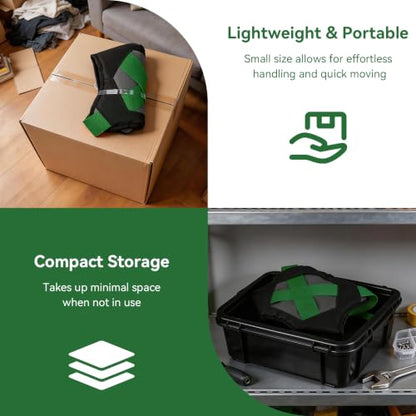 Moving Straps for Lifting, with Back Support for 2 Person, Green - color: GREEN