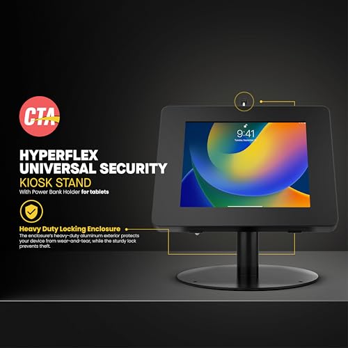 Premium Retail POS Stand – CTA Upscale Tablet Kiosk Stand with 360 Rotation & Locking – for iPad 11 (A16) - Pro 11-inch M4 - Air 11-inch M3- iPad 10th Gen - Galaxy Tab & More Tablets