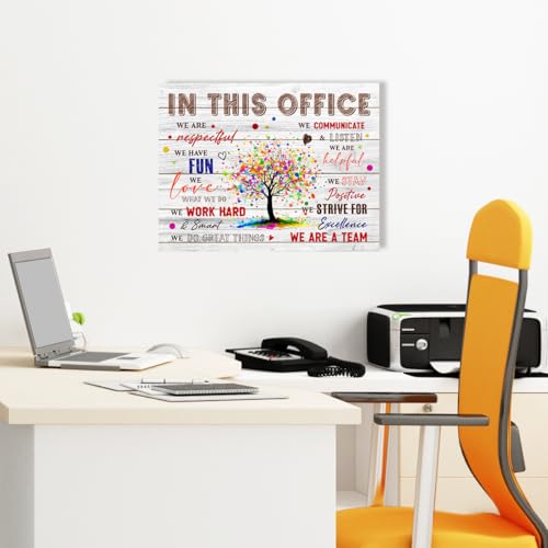 YEOION In This Office We Are Team Wall Art,Canvas Framed - color: Teamwork Quote