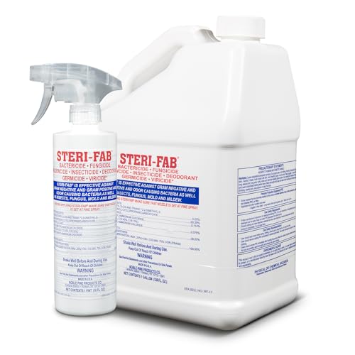Steri-fab All-in-One Disinfectant & Insecticide Spray – Kills Bed Bugs, Fleas, Mites, Roaches, Viruses, Fungi, & Odors – Quick-Drying, Non-Residual – 16 Ounce Sprayer Bottle & 1 Gallon Jug