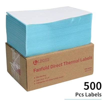 LLIKED 500 Thermal Shipping Labels 4"x6", Perforated, Commercial Grade - size: 500 Labels
