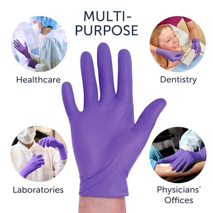 HALYARD PURPLE NITRILE Gloves Powder Free Disposable Medical Exam Gloves Dental Chemo Protection 5.9 mil 9.5 In - size: Medium (Pack of 1000)