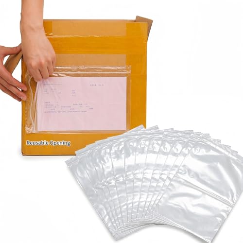 50 Pack Packing List Envelopes 6.7 x 9.9 Inch, Clear Adhesive Sleeves