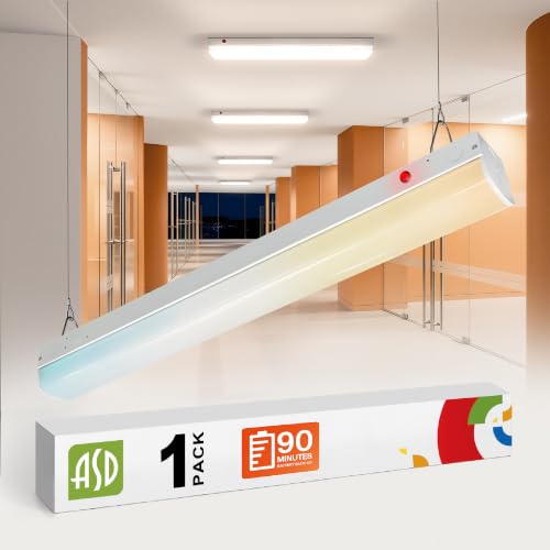 ASD 2ft LED Linear Strip Light Fixture, Emergency Battery Backup - color: White | Emergency, size: 2FT