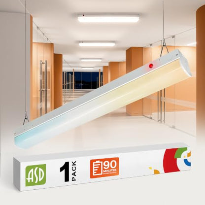ASD 2ft LED Linear Strip Light Fixture, Emergency Battery Backup - color: White | Emergency, size: 2FT