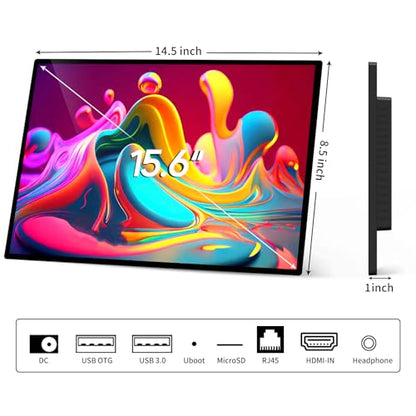 15.6" Digital Signage Display with Adjustable Stand - color: Black, size: 4+64