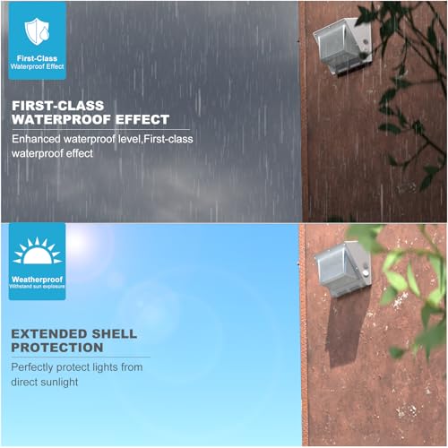 Lightdot 4Pack 200W LED Wall Pack Exterior Light, Dusk-to-Dawn,ETL-White - color: 200W-White｜4P