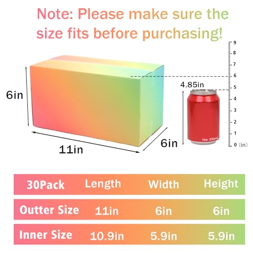 11x6x6 Shipping Boxes Medium Set of 30, Gradient Corrugated Cardboard Box, Mailing Boxes for Packaging Small Business - color: Gradient, size: 11x6x6 Inch