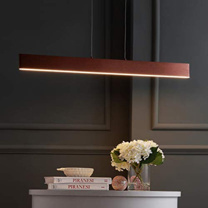 JONATHAN Y Draper 1-Light LED Linear Pendant 40", Anodized Bronze - color: Anodized Bronze, size: 40"