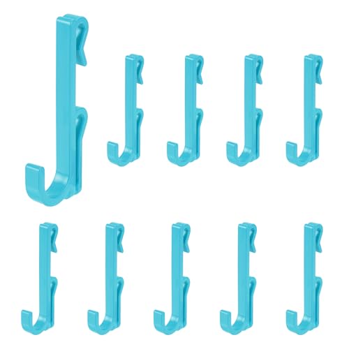 uxcell 10 Grid Wall Hooks, 2.8 Inch Grid Wall Panel Plastic Utility Hook, Shelf Hooks for Garage Store Warehouse Shop Home Hanging, Blue - color: Blue