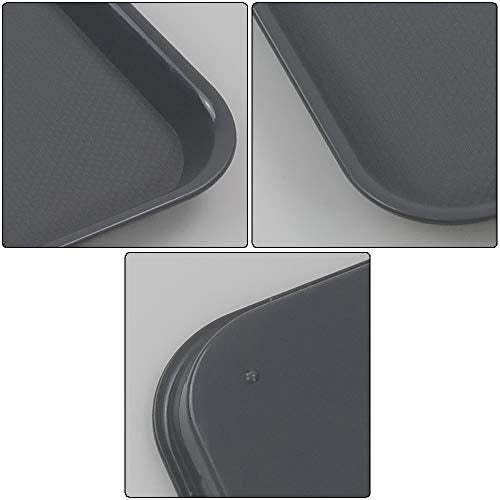 Plastic Fast Food Trays, Cafeteria Trays, 4 Pack Serving Trays (Grey) - color: Gray