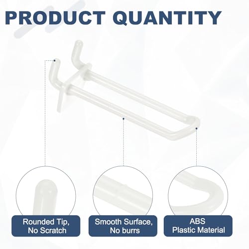 uxcell 20 Pcs Pegboard Hooks 3 Inch Durable Plastic Pegboard Display Hooks - size: 3 Inch