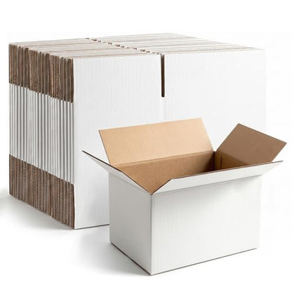 30 Pack Small Shipping Boxes 6x4x4 Inches for Gifts, Party Favors, Jewelry, Crafts, Retail, Business, E-commerce, Moving, DIY Packaging, White Corrugated Cardboard Boxes Mailer
