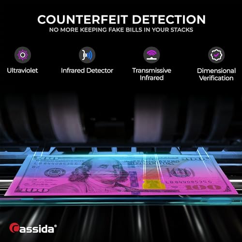 Cassida Money Bill Counter I Business Grade I 1,400 Notes/Min I 6600 UV - size: Medium (6600 Uv)