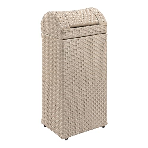happimess Darla 13 Gal Outdoor Trash Can Swing Top, Light Pink/White - color: Light Pink/White, size: 13 Gallons