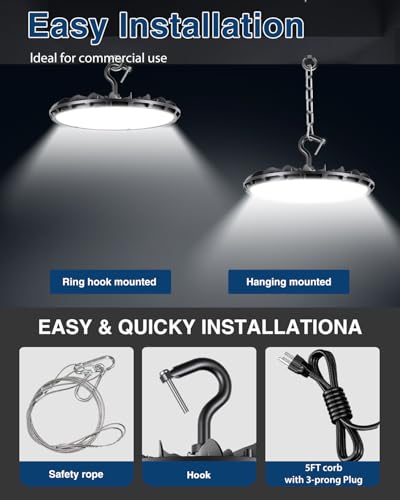100W UFO LED High Bay Light, Aluminum LED Shop Lights with 13000LM - size: 100W