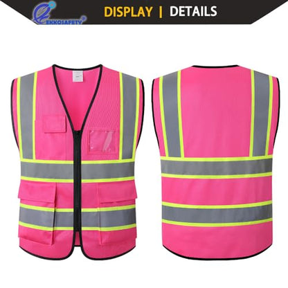High Visibility Neon Safety Vest for Men Women,EK175,Pink,S - color: Hot Pink, size: Small