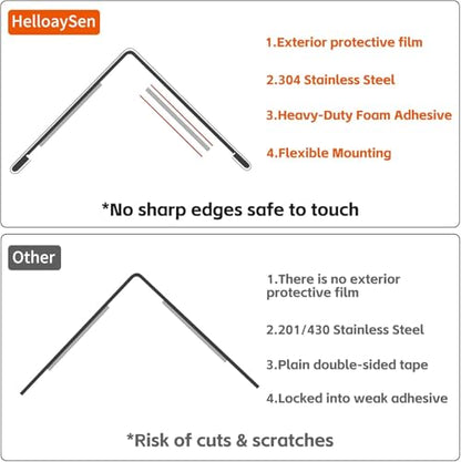 10pcs Wall Corner Guards 1.5x1.5x48 Inches 304 Stainless Steel Heavy Duty Rounded Corner Protector, Smooth Folded Edge Design for Wall Protection Silver
