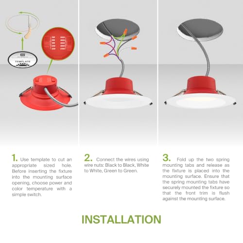 ASD 4 Pack LED Round Fire Rated Commercial Downlight 8 Inch, 13/16/19/22/25W 120-277V 0-10V Dimmable Canless Recessed Lights, 120Lm/W 2975Lm 2700/3000/3500/4000/5000K, White ETL ES T24 - size: 8 Inch