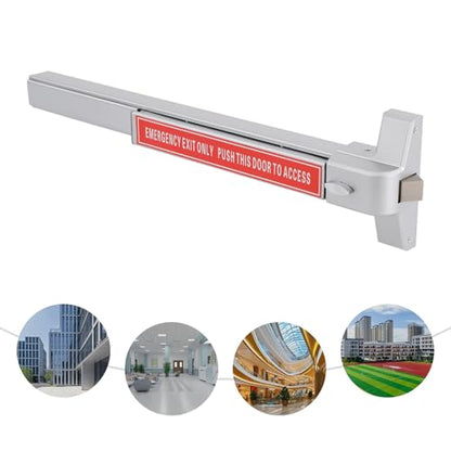 Door Security Bar, Commercial Door Push Bar Panic Exit Device, Panic Bar Lock Set Emergency Door Hardware, Emergency Hardware Parts Gate Lock with 2 Keys, Applicable Door Width ≥ 17.13in