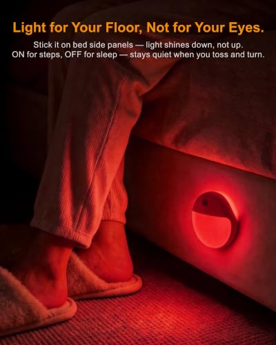 YUNLEX Red Night Light Battery Operated Motion Sensor, Nightlights 1-10lm - color: Red