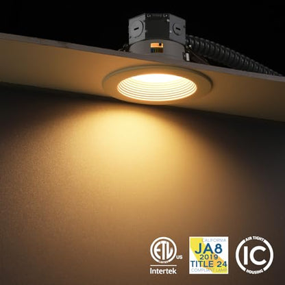 TORCHSTAR 8-Pack 5CCT 4 Inch LED Recessed Light Canless, White - color: White-5CCT, size: 4 Inch