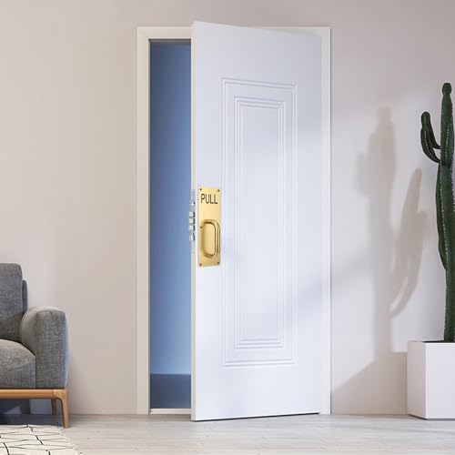 Sumnacon 1 Set 12" Stainess Steel Door Handle Pull Push Plate Handle,Gold - color: Gold, size: 11.8x3.9 Inches