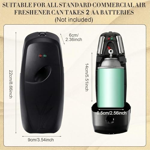 Maxcheck Automatic Air Freshener Spray Dispenser 2 Pack Wall Mounted Free Standing Restroom Air Freshener Battery Operated Automatic Sprayer Dispenser for Home Bathroom Commercial Time Scent(Black) - color: Black